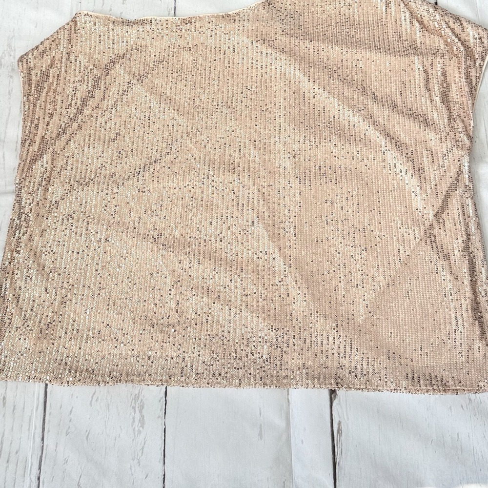 Torrid Top Women's 4 US 4X Rose Gold Off The Shoulder Sequin New - Picture 6 of 11